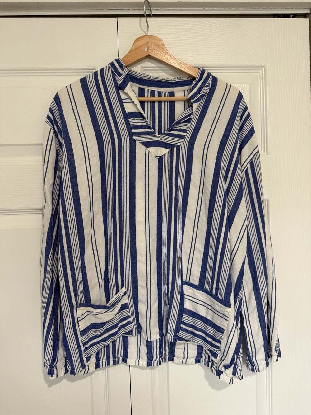 French Beach Daya Striped Tunic Top Sz M/L